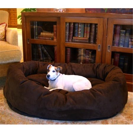 MAJESTIC PET 78899567501 52 in. Bagel Dog Pet Bed Suede Chocolate 788995675013
